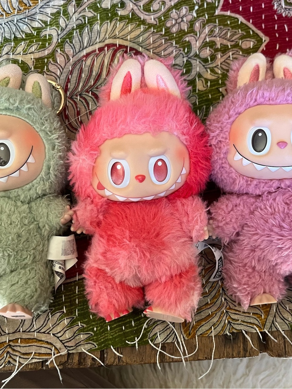 Labubu Monster Keychain - Pink Fuzzy Character